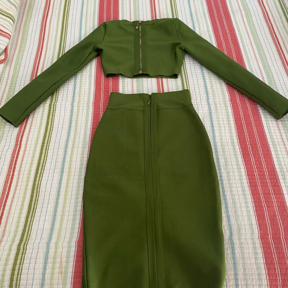 Bandage Set, top with high waist skirts